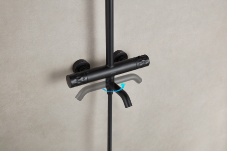 Душевая система с изливом Arrow AG3317SHMB черный